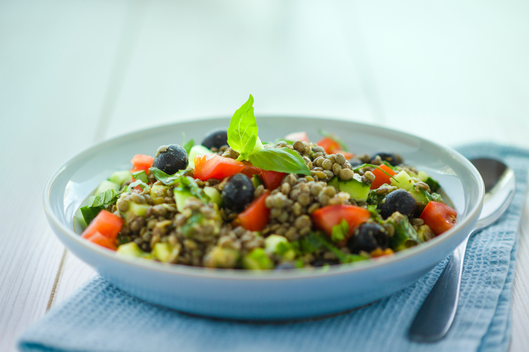 Inspired Greens Lentil Salad with Sugar-Free Dijon Dressing